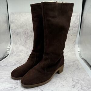 L.L. Bean Brown Heeled Boots with Suede Finish, Vintage. Size 9M. Excellent cond